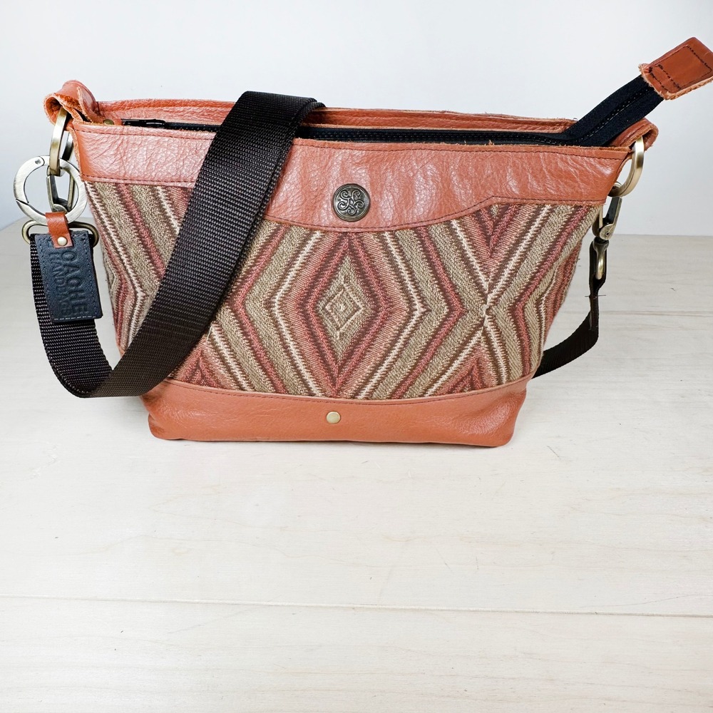 Concealed Carry Purse Southwestern‎ Leather Woven Fabric Crossbody Bag NEW Tags